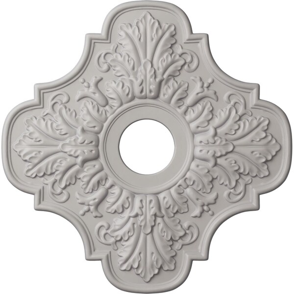 Ekena Millwork Peralta Ceiling Medallion (Fits Canopies up to 4 5/8"), 17 3/4"OD x 3 1/8"ID x 1"P, Ultra Pure White CM17PEUWF - main